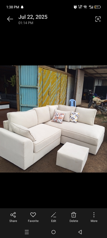 White 5 seater L shaped design