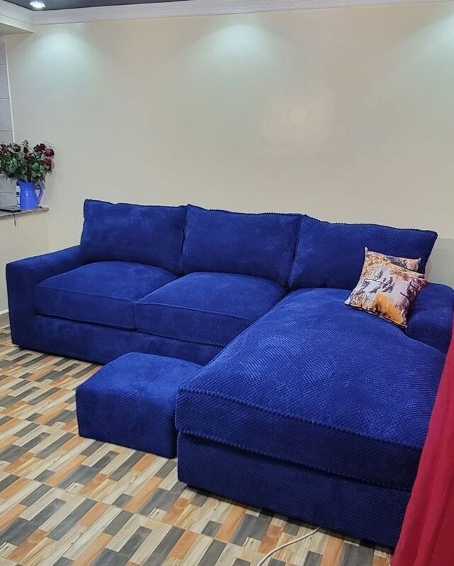 Blue 6 seater luxury couch-Lshaped